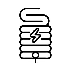 Poster - Coil with Power Source Icon Representing Electromagnetic Energy or Electrical Induction