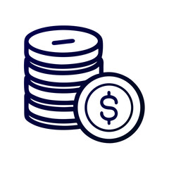 Poster - Coins Stack with Dollar Icon Representing Wealth, Savings, or Financial Growth