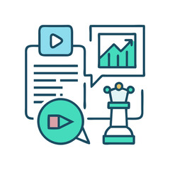 Fototapete - Content Marketing Icon Representing Digital Strategy or Online Promotion
