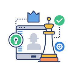 Fototapete - Content Marketing Icon Representing Digital Strategy or Online Promotion
