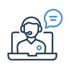 Fototapete - Customer Support Agent Icon Representing Digital Assistance or Online Help Service