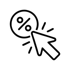 Leinwandbilder - Cursor Clicking Discount Symbol Icon Representing Online Offer or Promotional Deal
