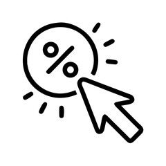 Leinwandbilder - Cursor Clicking Discount Symbol Icon Representing Online Offer or Promotional Deal