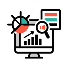 Poster - Data Marketing Icon Representing Campaign Performance and Strategic Insights