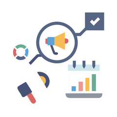 Poster - Data Marketing Icon Representing Campaign Performance and Strategic Insights