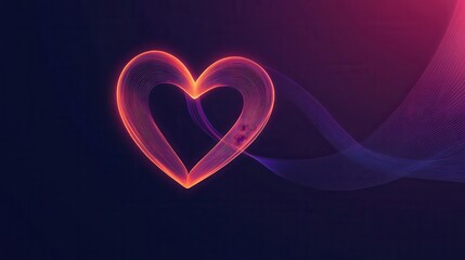 Poster - A vibrant, glowing heart design with dynamic lines.