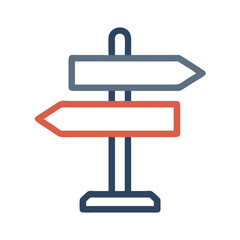 Aufkleber - Direction Signpost Icon Representing Route Guidance or Navigation Assistance