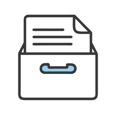 Fototapete - Document File Box with Paperclip Icon Representing Organized Paperwork or Office Storage
