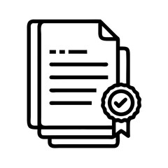 Fototapete - Document Stack with Seal Icon Representing Official Files and Authorized Documents