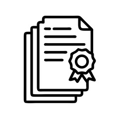 Fototapete - Document Stack with Seal Icon Representing Official Files and Authorized Documents
