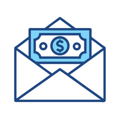 Poster - Envelope with Cash Icon Representing Payment and Financial Transaction
