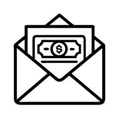 Poster - Envelope with Cash Icon Representing Payment and Financial Transaction