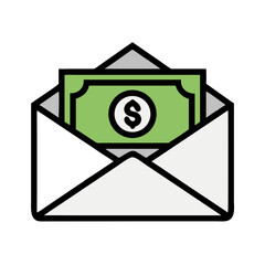 Poster - Envelope with Cash Icon Representing Payment and Financial Transaction
