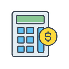 Fototapete - Financial Calculator Device Icon Representing Accounting and Financial Analysis