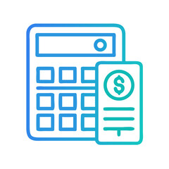 Poster - Financial Calculator Device Icon Representing Accounting and Financial Analysis