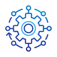 Poster - Gear Network Icon Representing System Integration and Technological Connectivity