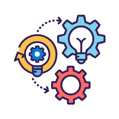 Poster - Gears with Lightbulb Icon Representing Innovation and Creative Solutions