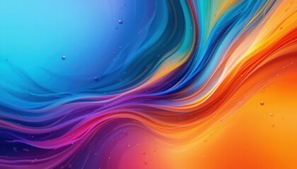 Poster - Dynamic color flow abstract art digital creation vivid swirls of blue and orange creative environment artistic viewpoint modern concept for visual impact