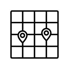 Aufkleber - Grid Map Icon Representing Navigation Checkpoints and Route Planning