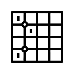 Aufkleber - Grid Map Icon Representing Navigation Checkpoints and Route Planning