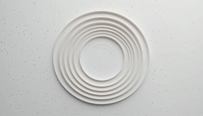 Poster - Minimalist plate arrangement studio setting food photography clean background top-down view modern design aesthetic