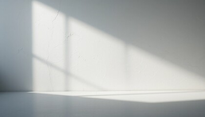Poster - Natural light patterns on minimalist walls indoor space photography modern environment artistic perspective