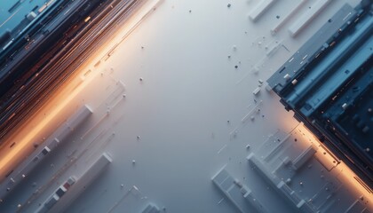 Poster - Dynamic abstract technology scene digital environment graphic design futuristic perspective modern aesthetics for innovative concepts