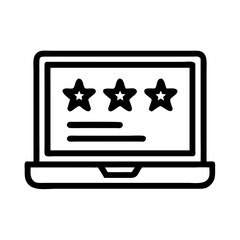 Aufkleber - Laptop with Star Ratings Icon Representing Reviews and Online Feedback