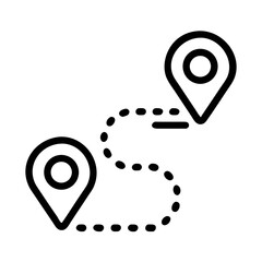 Aufkleber - Location Path Icon Representing Travel Waypoints and Route Mapping