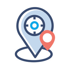 Aufkleber - Location Pin Icon Representing Travel Destination and Map Navigation