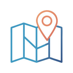 Aufkleber - Map with Marker Icon Representing Location Tracking and Navigation