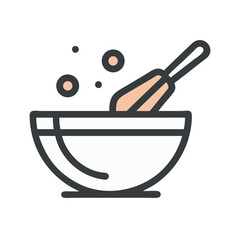 Poster - Mixing Bowl Icon Representing Food Preparation and Kitchen Cooking Tools