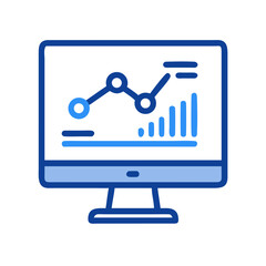 Leinwandbilder - Monitor with Analytics Icon Representing Data Insights and Performance Metrics