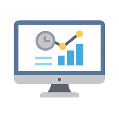 Leinwandbilder - Monitor with Analytics Icon Representing Data Insights and Performance Metrics