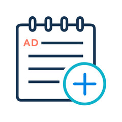 Poster - Notepad with Add Task Icon Representing New Task Entry and To-Do List Management