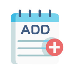 Aufkleber - Notepad with Add Task Icon Representing New Task Entry and To-Do List Management