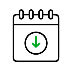 Aufkleber - notepad with countdown arrow icon representing task deadline and time management