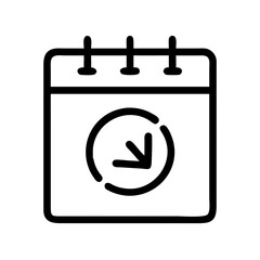 Aufkleber - notepad with countdown arrow icon representing task deadline and time management