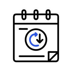 Aufkleber - notepad with countdown arrow icon representing task deadline and time management