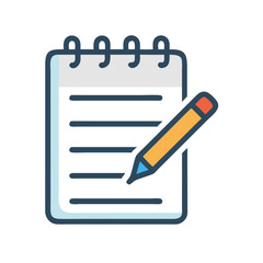 Aufkleber - notepad with pencil icon representing writing, note-taking, and task planning