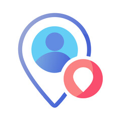 Aufkleber - Profile Pin Icon Representing User Location Tag and Geographical Identification
