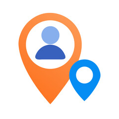 Aufkleber - Profile Pin Icon Representing User Location Tag and Geographical Identification