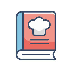 Poster - Recipe Book with Chef Hat Icon Representing Cookbook and Culinary Guide