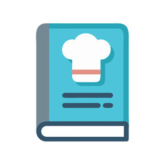 Poster - Recipe Book with Chef Hat Icon Representing Cookbook and Culinary Guide