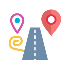 Aufkleber - Road Icon Representing Travel Route or Trail Path for Journey and Exploration