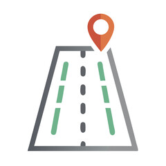 Aufkleber - Road Icon Representing Travel Route or Trail Path for Journey and Exploration
