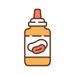 Poster - Sauce Bottle Icon Representing Meat Marinade and Flavoring