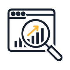 Fototapete - Search and Growth Icon Representing SEO and Keyword Optimization Strategy