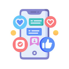 Poster - Social Media Engagement App Icon Representing Online Interaction and User Activity