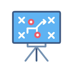 Poster - Strategy Board Icon Representing Business Planning and Tactical Execution